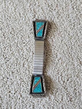 Vintage turquoise chip watch bracelet
